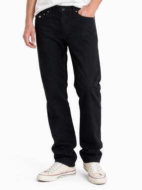 Point Zero Men’s Black Cotton Linen 5 Pocket Straight Leg Chinos Pants